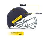 masuri c line plus cricket helmet with certified carbon steel grille and single shell protection system