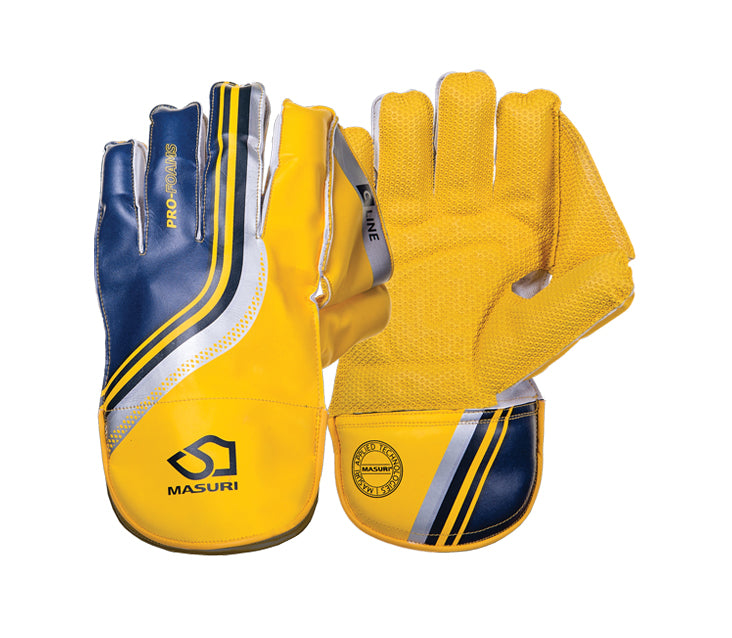 Masuri c line yellow wicket keeping gloves