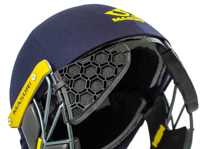 StemGuard Elite attached to a Masuri senior cricket helmet