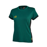 masuri ladies green and black short sleeve training shirt