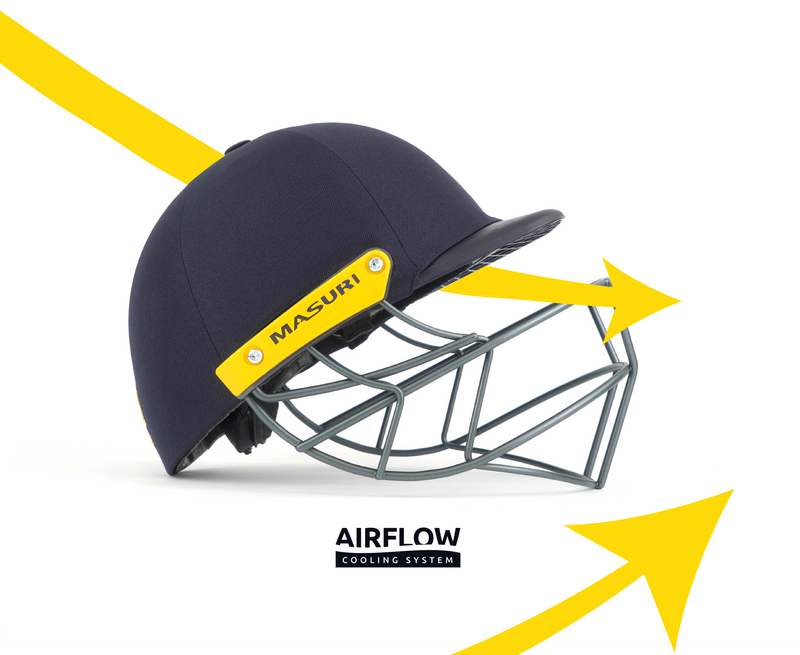airflow cooling system in the masuri c line plus cricket helmet