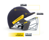 masuri e line cricket helmet with titanium grill and eyeline grill system