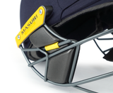 earguards and steel sideplates on the masuri t line junior cricket helmet