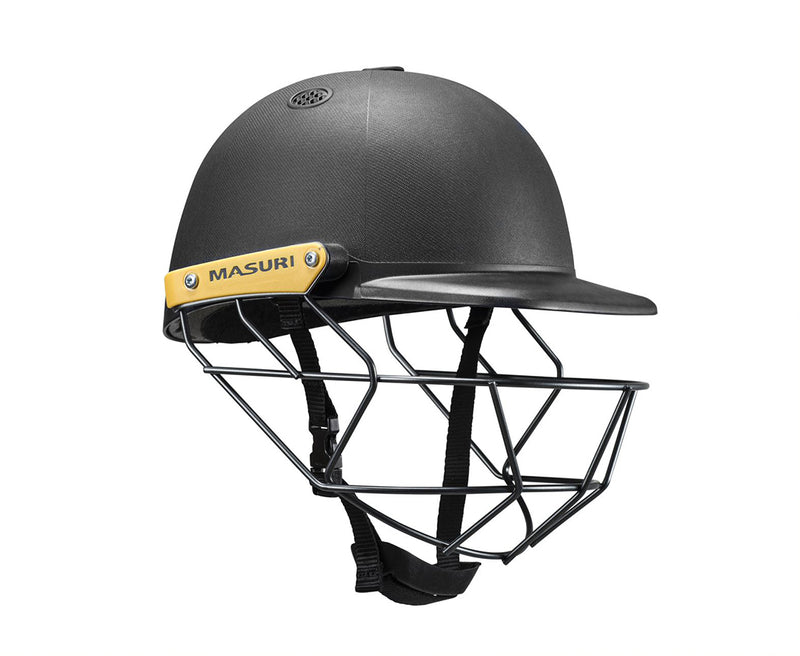 masuri c line steel junior black cricket helmet