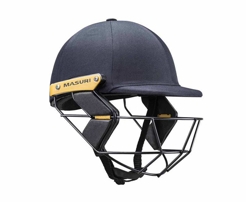masuri t line steel junior navy cricket helmet