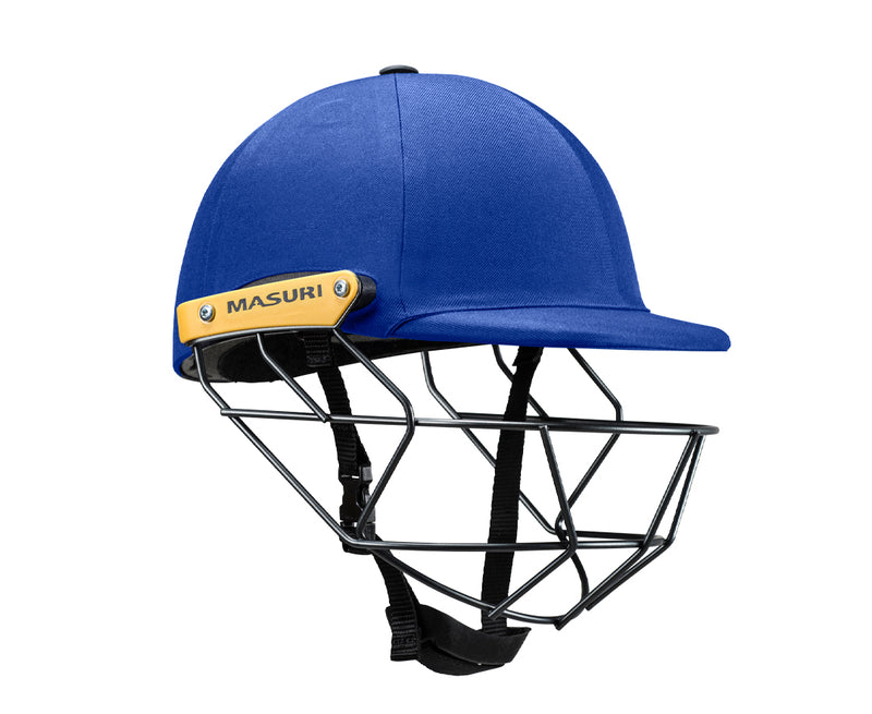 masuri t line steel junior royal blue cricket helmet