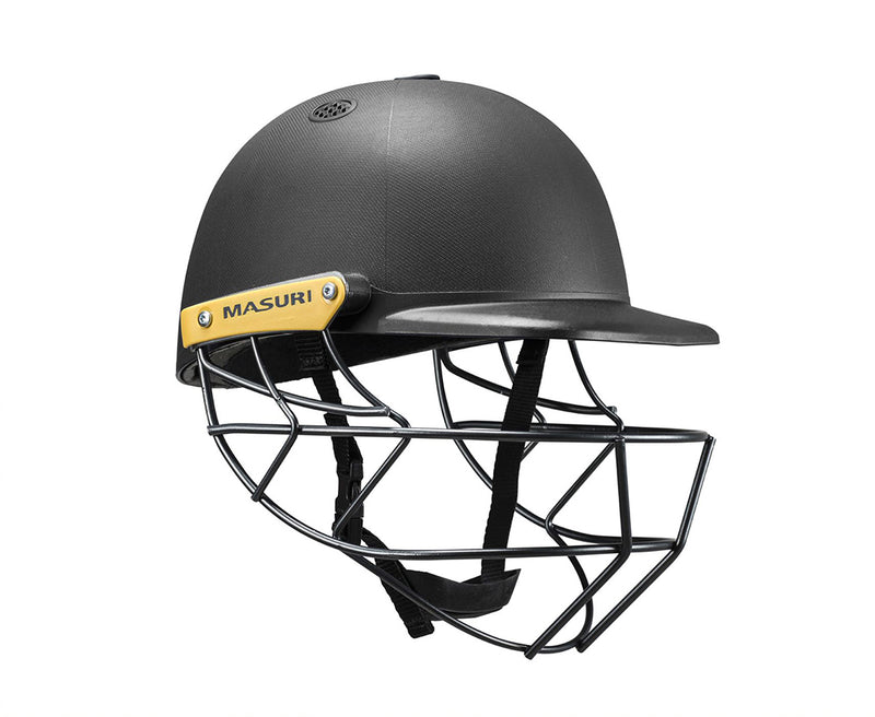 masuri c line steel black cricket helmet