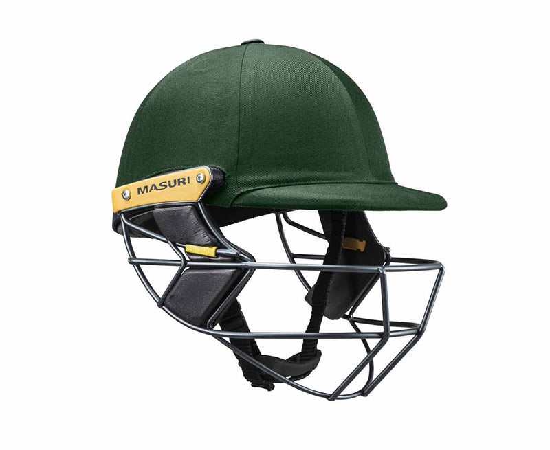 masuri t line steel green cricket helmet