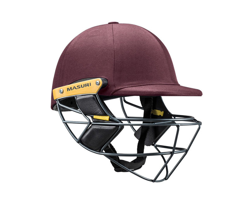 masuri e line steel maroon cricket helmet