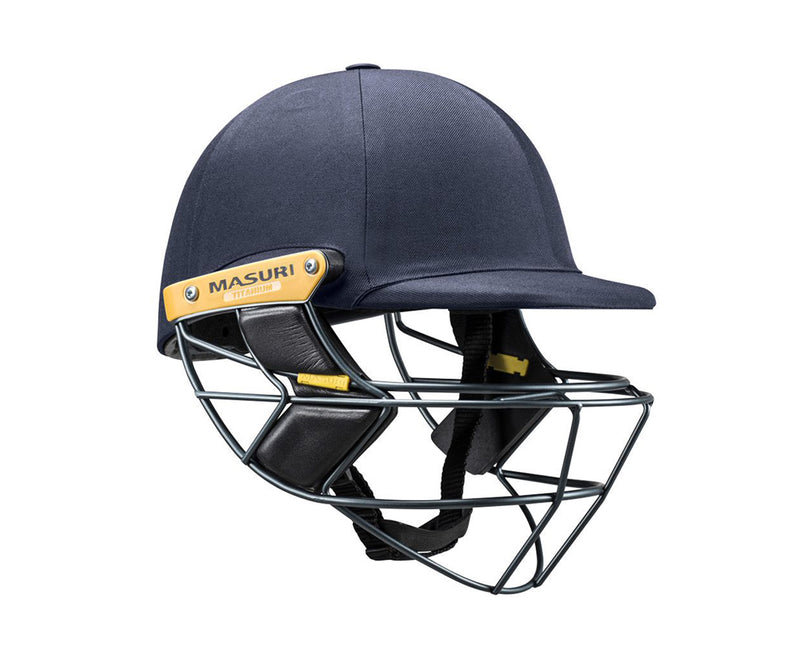 masuri e line titanium navy cricket helmet