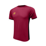 masuri mens maroon and black short sleeve training shirt