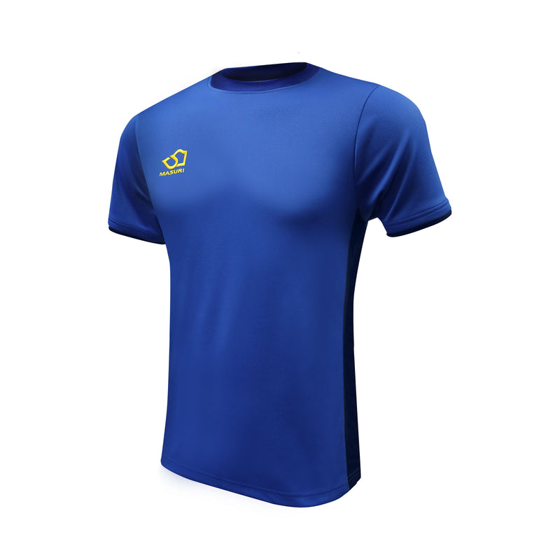 masuri mens royal blue and black short sleeve training shirt